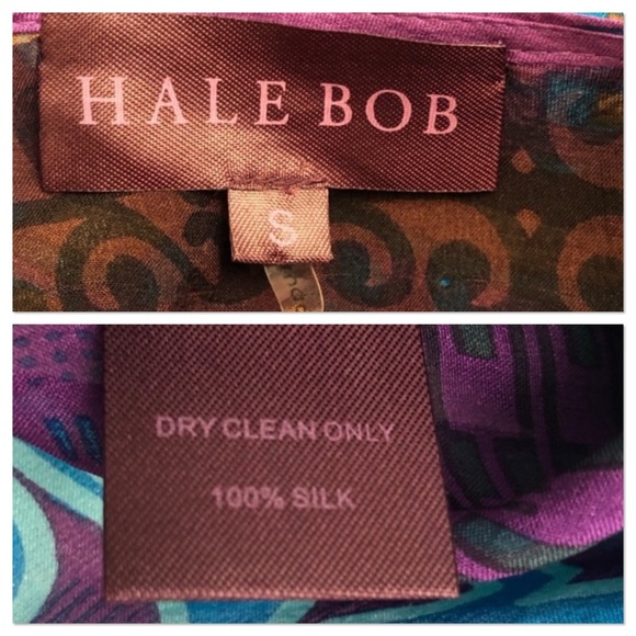 Hale Bob sheer silk purple multicolor bead v-neck top - Picture 10 of 11